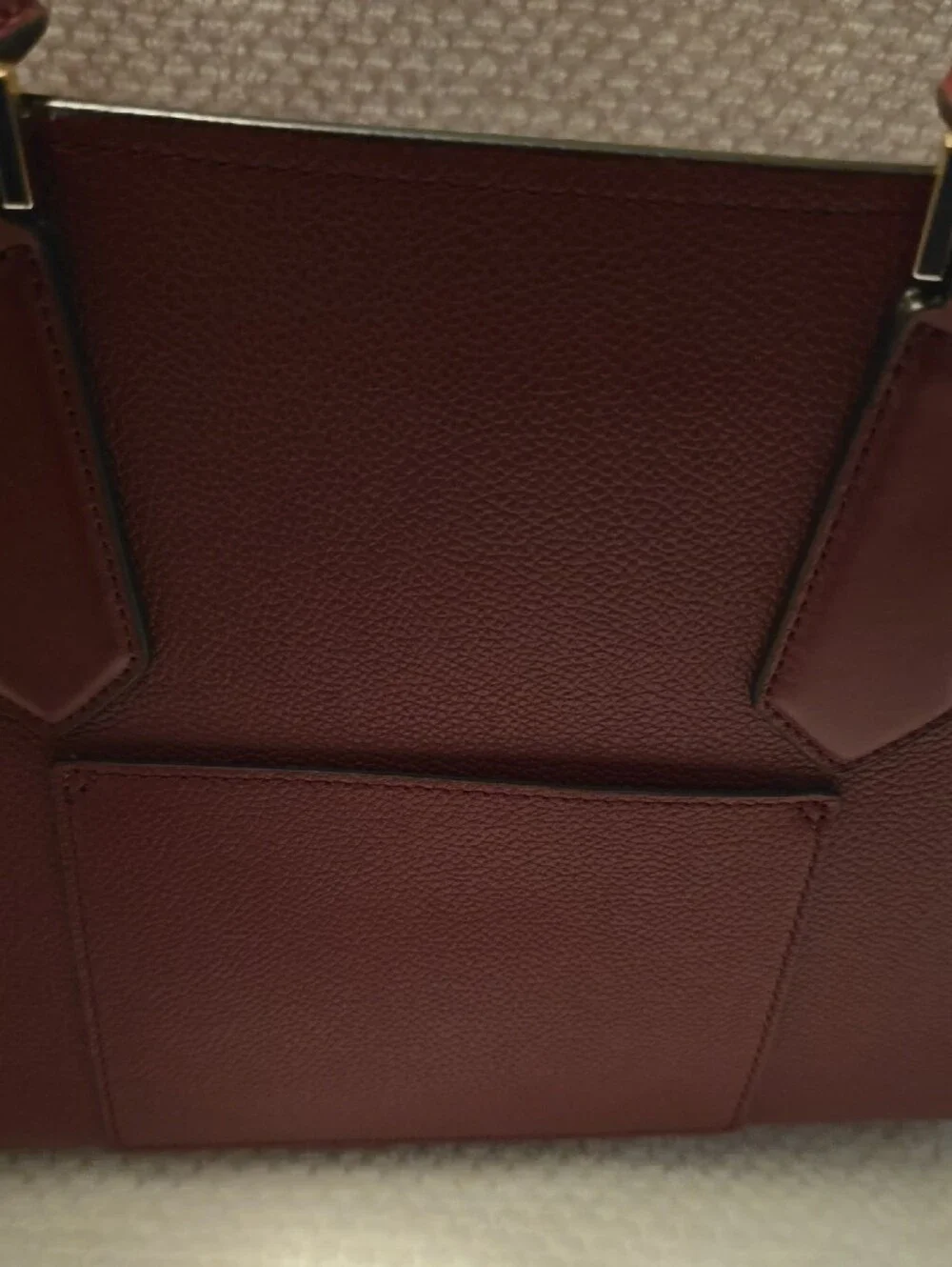 Michael Kors Wine Leather Satchel with Gold Hardware